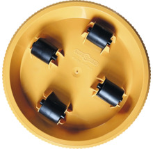 Gelber Pflanzenroller mit schwarzen Rollen