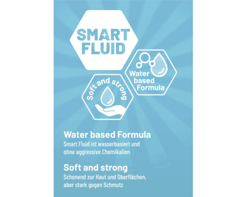 Smart Fluid Eigenschaften: Wasserbasierte Formel, sanft und stark.