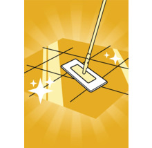 Illustration eines Wischmopps auf einem gefliesten Boden