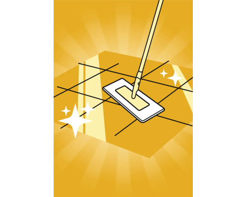 Illustration eines Wischmopps auf einem gefliesten Boden