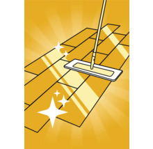 Illustration eines Wischmopps beim Reinigen eines Bodens