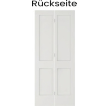 Rückseite einer weißen Innentür mit Füllungen