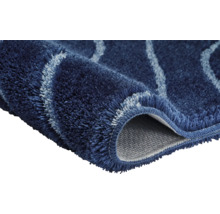 Blau gemusterter Badteppich mit Flor