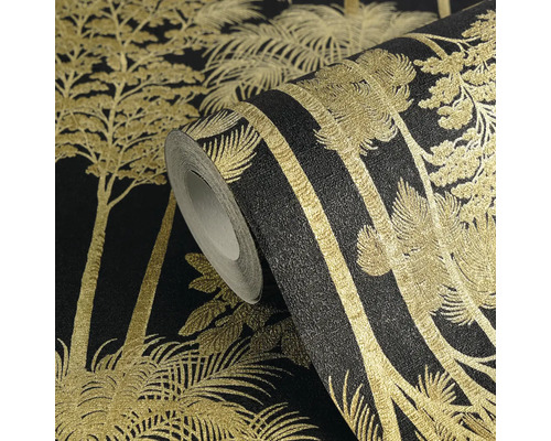 Tapetenrolle mit Baum-Motiv auf dunklem Grund