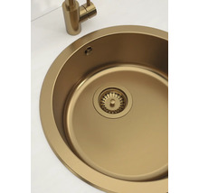 Runde Küchenspüle mit Wasserhahn