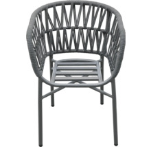 Gartensessel mit Kordelbespannung und Metallgestell