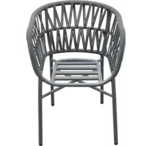 Gartenstuhl mit geflochtener Rückenlehne und Sitzfläche