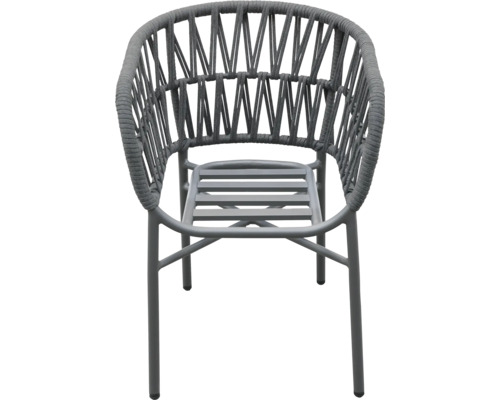 Gartenstuhl mit geflochtener Rückenlehne und Sitzfläche