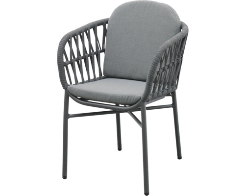 Gartenstuhl mit Armlehne, Textilbezug und Metallgestell
