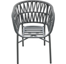 Grauer Gartensessel mit Seilgeflecht