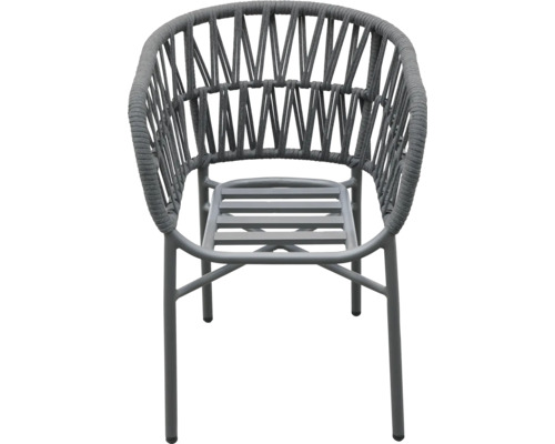 Grauer Gartensessel mit Seilgeflecht