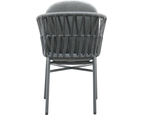 Gartenstuhl mit geflochtenem Design und runder Sitzfläche, Rückansicht