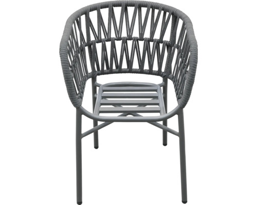 Gartensessel aus Metall mit Seilbespannung