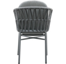 Gartensessel mit Kordelbespannung und Metallgestell