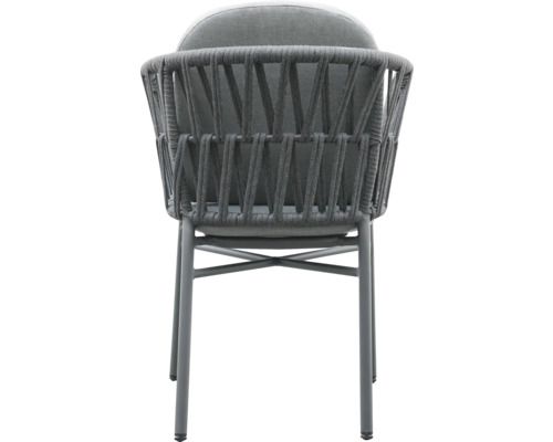 Gartensessel mit Kordelbespannung und Metallgestell