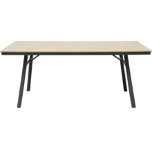 Esstisch mit Holzplatte und Metallbeinen