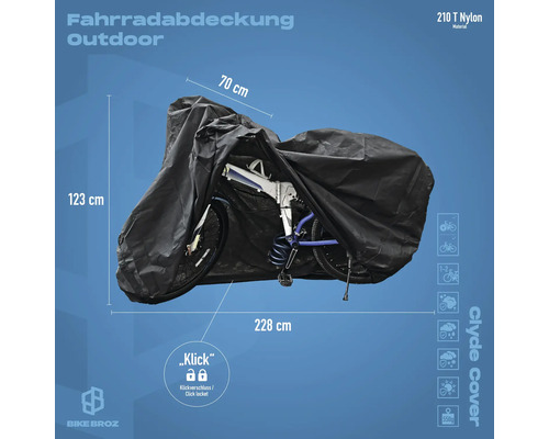 Fahrradabdeckung Outdoor mit den Maßen 228 x 123 x 70 cm