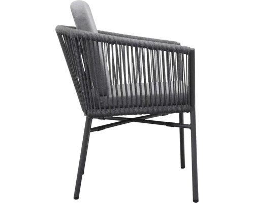 Gartenstuhl mit Seilbespannung und Polster