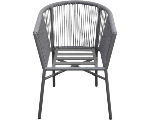 Gartenstuhl mit Metallrahmen und Seilbespannung