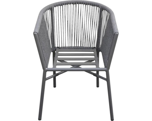 Grauer Gartenstuhl mit Seilbespannung