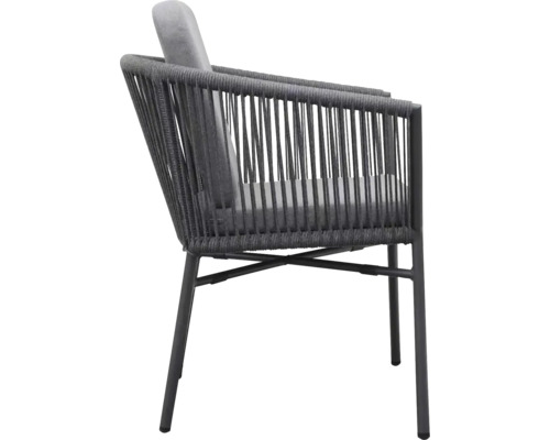 Gartenstuhl mit Polster und Seilbespannung