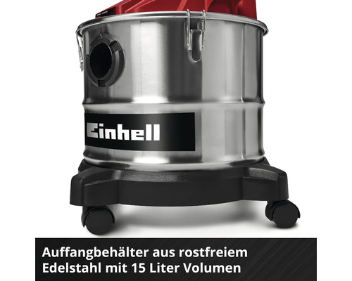 Einhell Staubsauger mit Edelstahlbehälter und Rollen