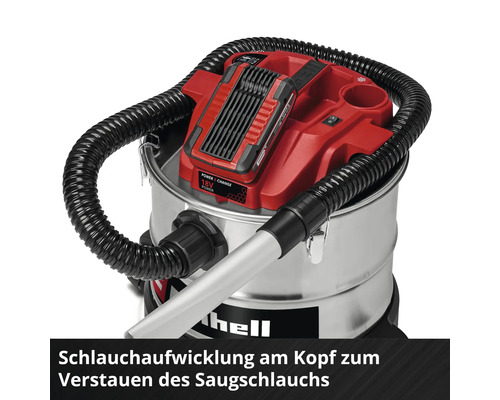 Einhell Nass Trockensauger mit Schlauchaufwicklung am Kopf
