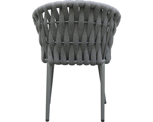 Gartenstuhl mit geflochtener Sitzfläche und Rückenlehne