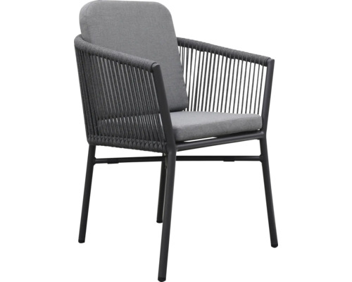 Gartensessel mit Kordelbespannung und Polster