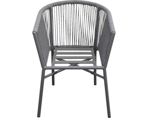 Gartensessel mit Seilbespannung und Metallrahmen