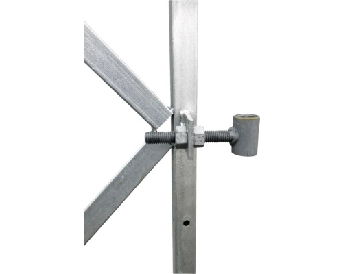 Detailansicht eines Gerüstbauteils mit Schraubverbindung