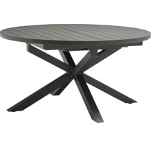 Runder Gartentisch mit Kreuzfuß aus Metall