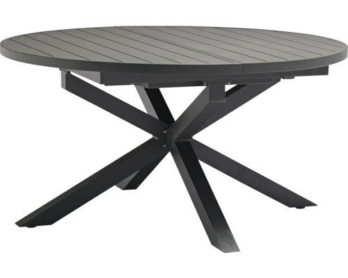 Runder Gartentisch mit Kreuzfuß aus Metall
