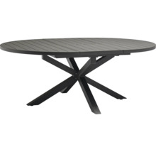 Runder Gartentisch mit Ausziehfunktion und Metallgestell
