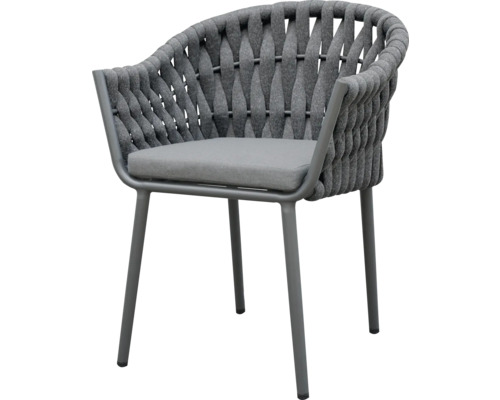 Gartensessel mit Armlehnen, geflochtenem Design und Sitzkissen