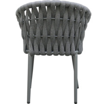 Gartensessel mit geflochtener Rückenlehne und Metallgestell