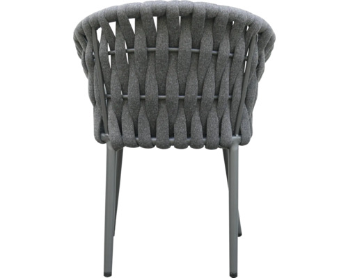 Gartensessel mit geflochtener Rückenlehne und Metallgestell