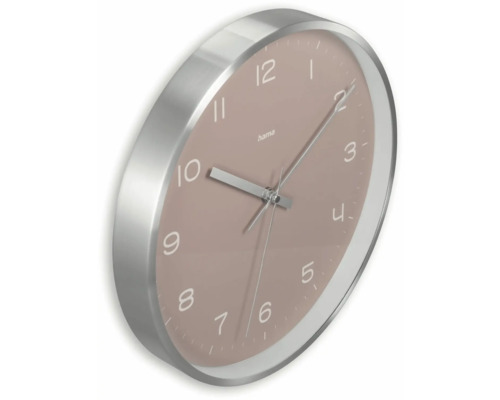 Hama Wanduhr mit Ziffernblatt und silberfarbenem Rahmen