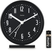 Schwarzer Wecker mit Batterie