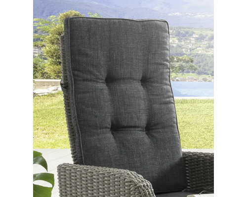 Gartenstuhl mit grauer Polsterung