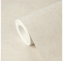 Vliestapete Rolle mit feiner linearer Struktur in Creme.