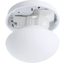 Weiße Deckenleuchte mit runder Glaskuppel