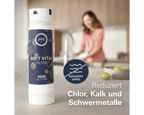 Grohe Blue Soft Vital Filter zur Reduzierung von Chlor, Kalk und Schwermetallen