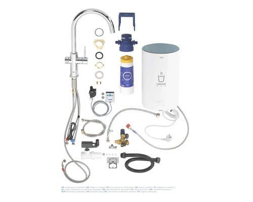 Grohe Blue und Red Wassersystem mit Armatur und Zubehör
