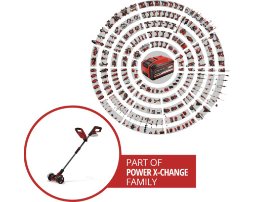 Teil der Power X-Change Familie mit Rasenkantenschneider