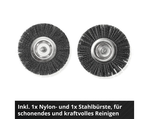 Nylonbürste und Stahlbürste für schonende und kraftvolle Reinigung