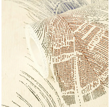 Rolle Vliestapete mit feiner Struktur und abstraktem Federmuster.