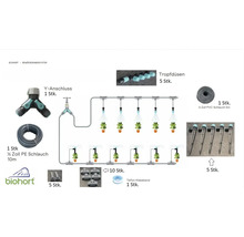 Biohort Bewässerungssystem mit Y-Anschluss, Tropfdüsen, PE-Schlauch, PVC-Schlauch und Teflon Klebeband