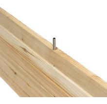 Holzkonstruktion mit Metallstift