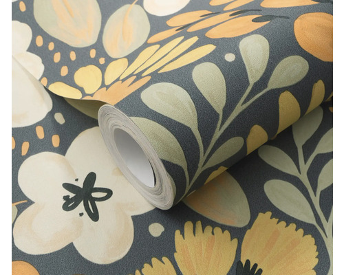 Tapetenrolle mit floralem Muster